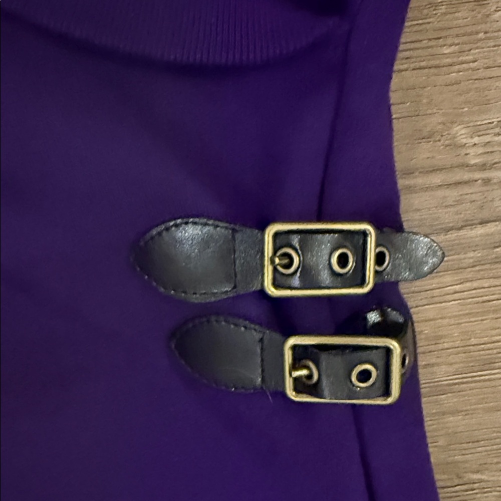 Polo Ralph Lauren Knit Deep Purple Wrap Dress with Buckle Medium - Picture 4 of 8
